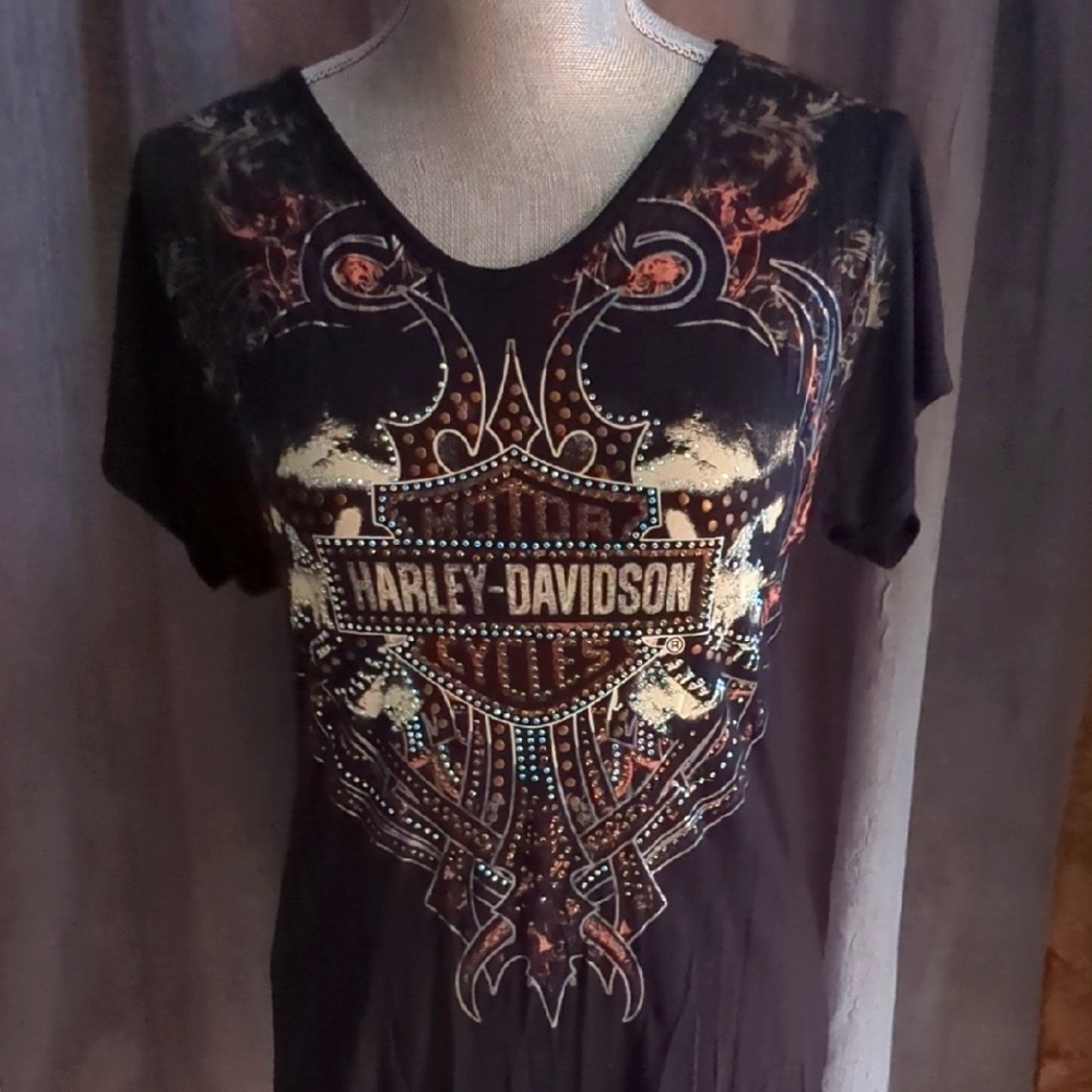 Harley-Davidson Top with Fring Back hem.